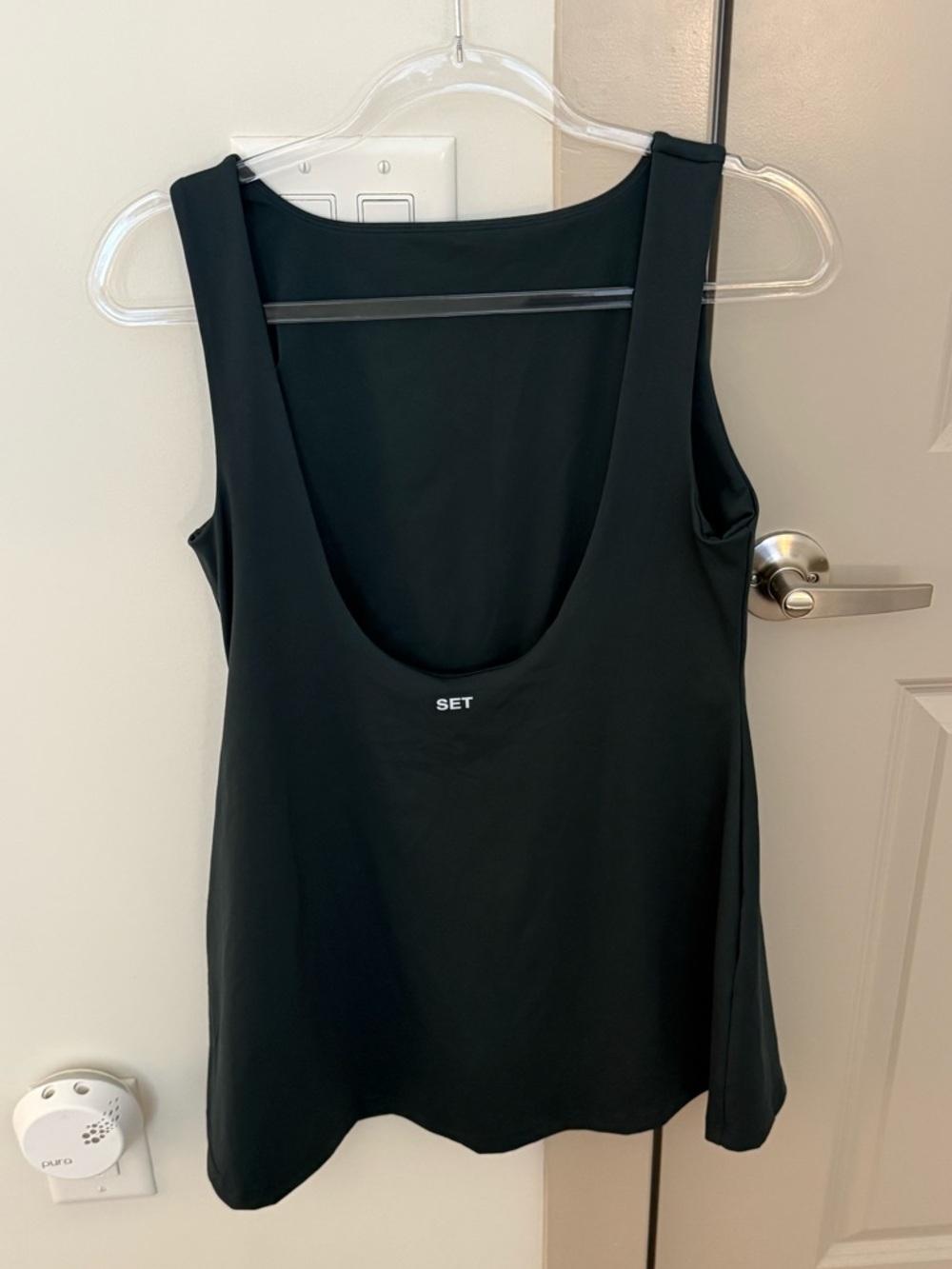 SET Active Sportbody Low Back Active Exercise Dress Built in Shorts L Teal Green - Picture 3 of 4